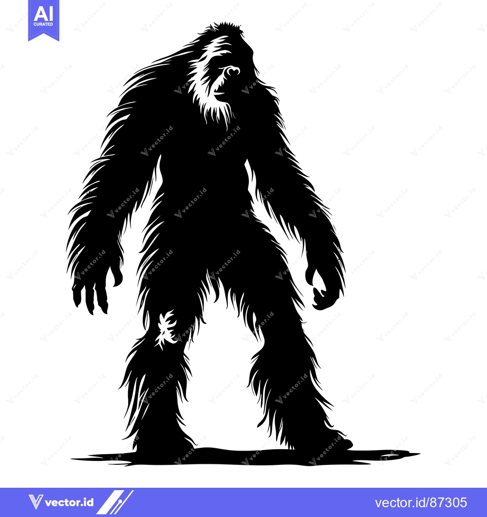 Premium Vector of Silhouette of a Hairy, Upright, Bipedal Creature