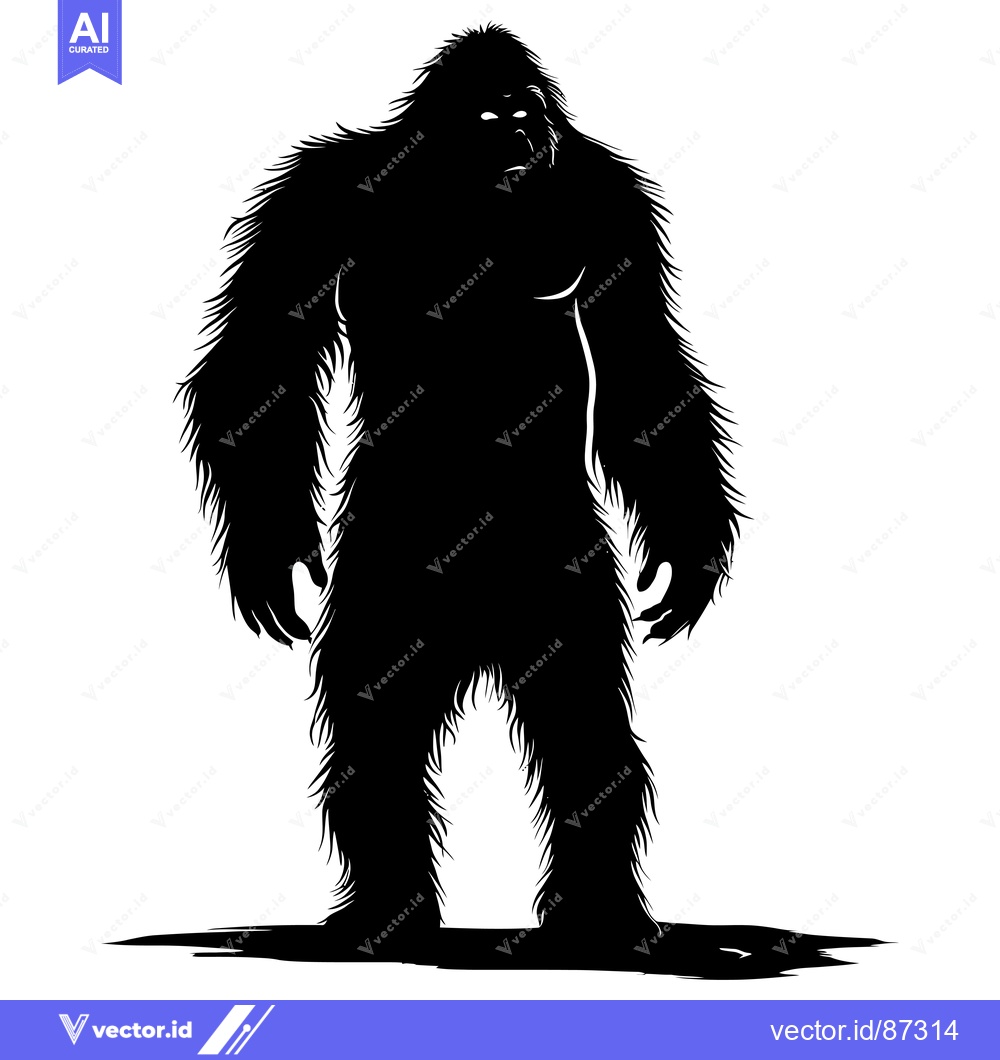 Premium Vector of Silhouette of a Large, Hairy, Upright Creature