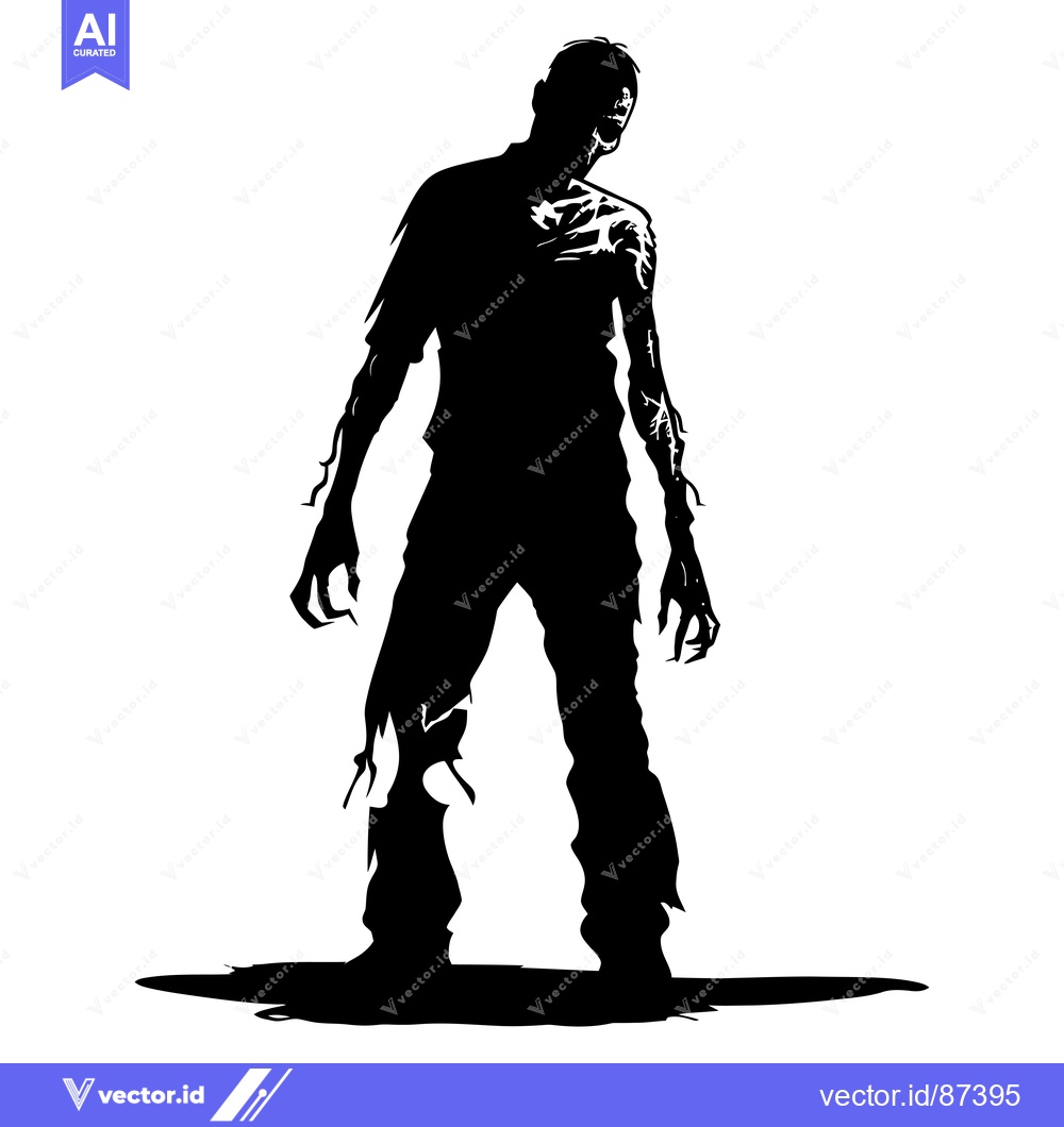 Premium Vector of Silhouette of a zombie with clawed hands