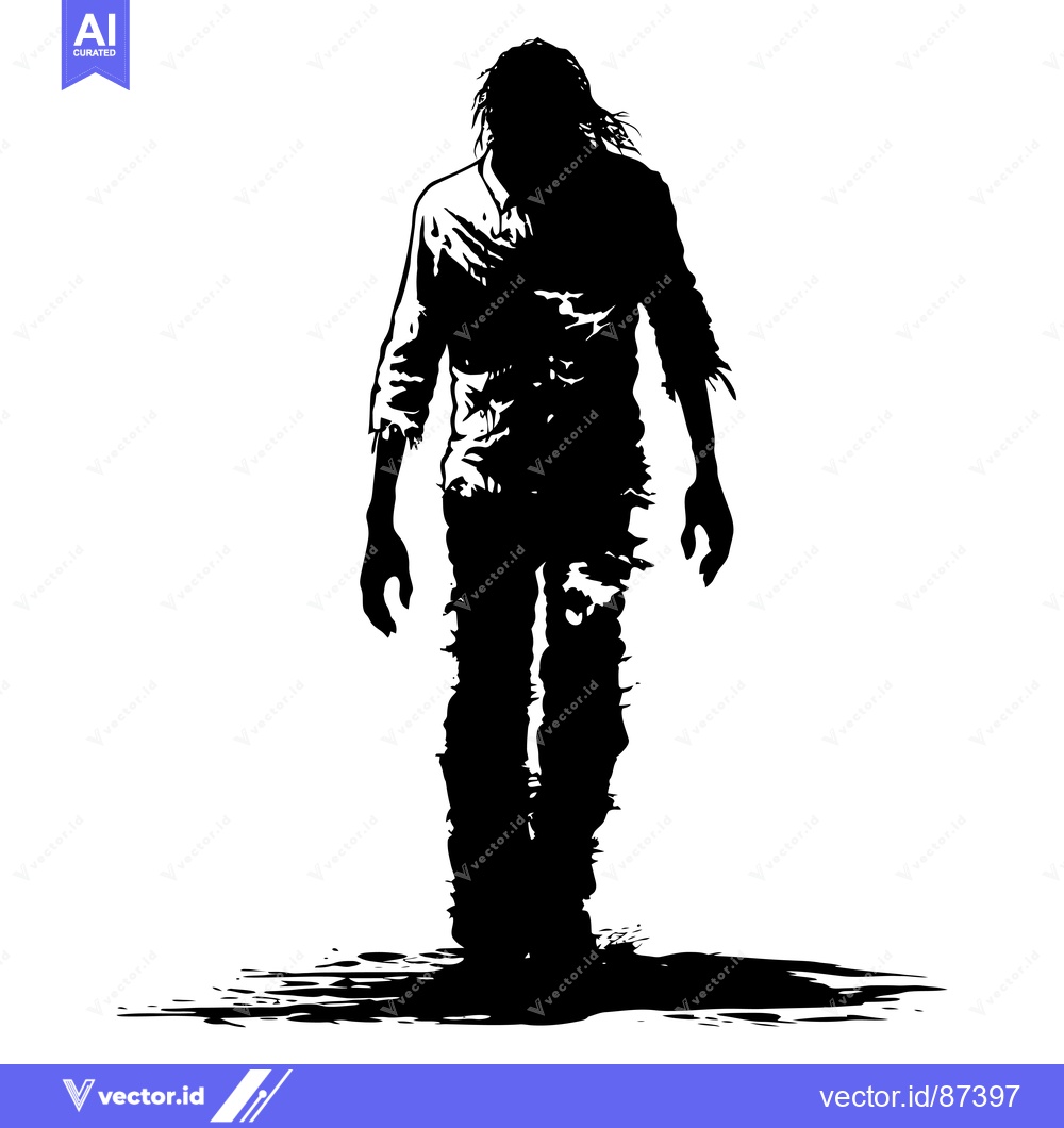 Premium Vector dari Black and White Silhouette of a Man Walking