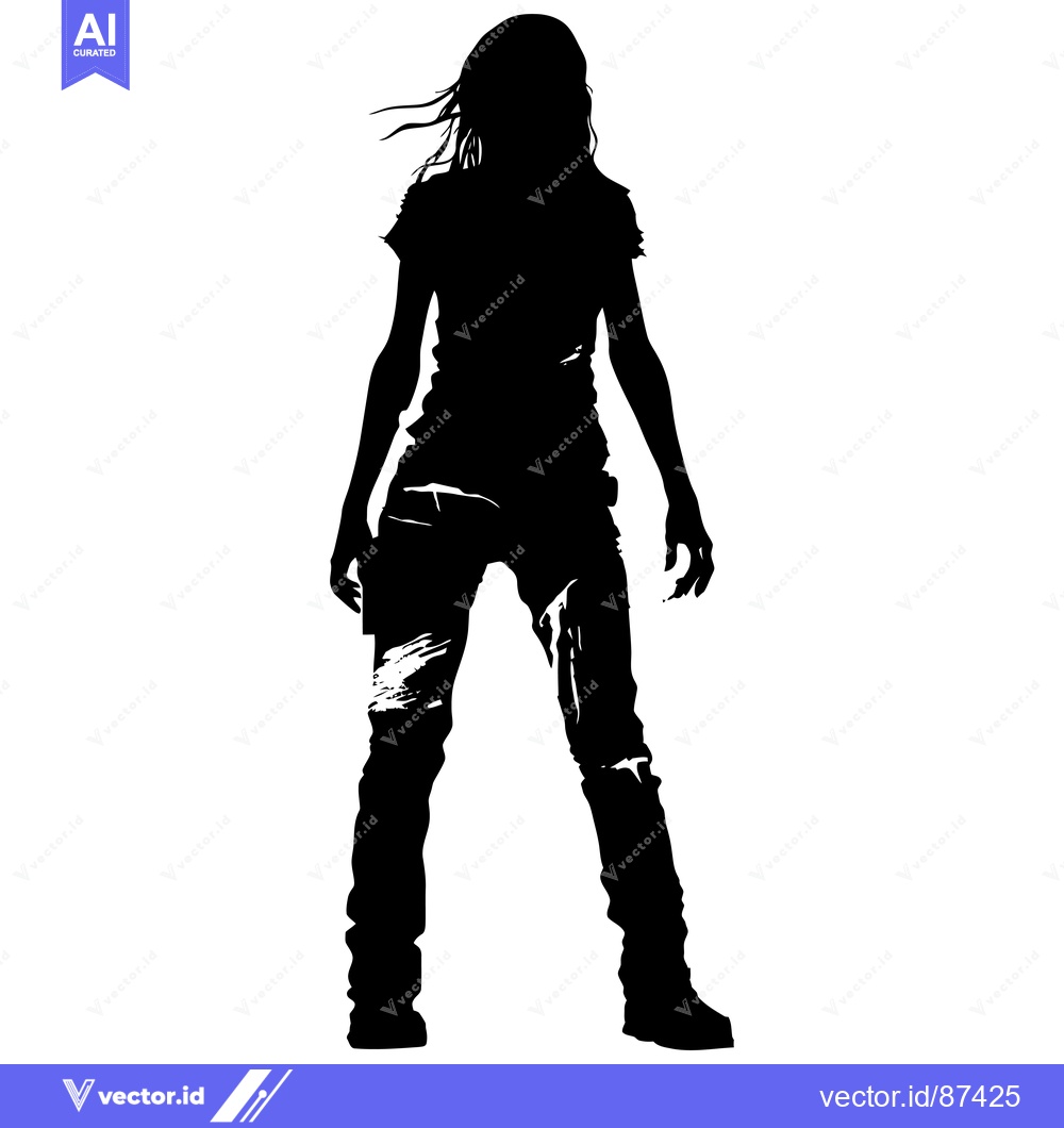 Premium Vector of Silhouette of a Woman in Ripped Clothing