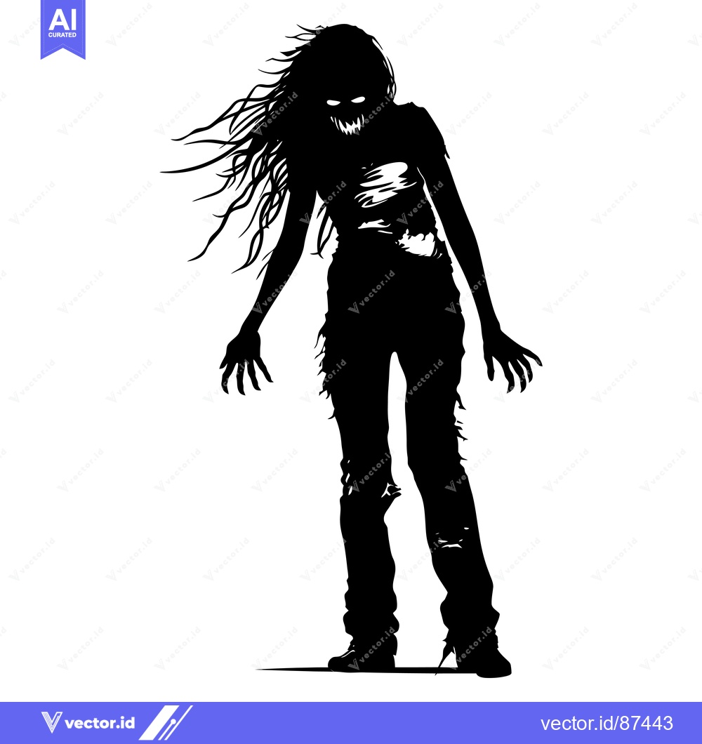 Premium Vector dari Silhouette of a female monster with sharp claws