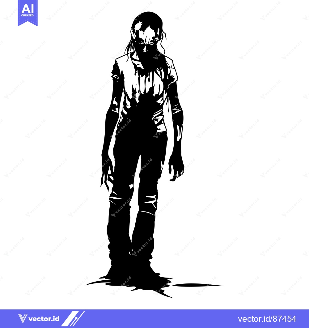 Premium Vector of A Silhouette of a Walking Zombie with Claws