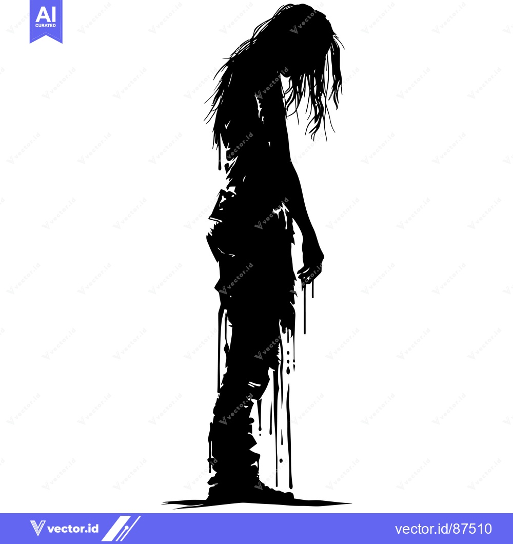 Premium Vector dari Silhouette of a Person Dripping with Liquid