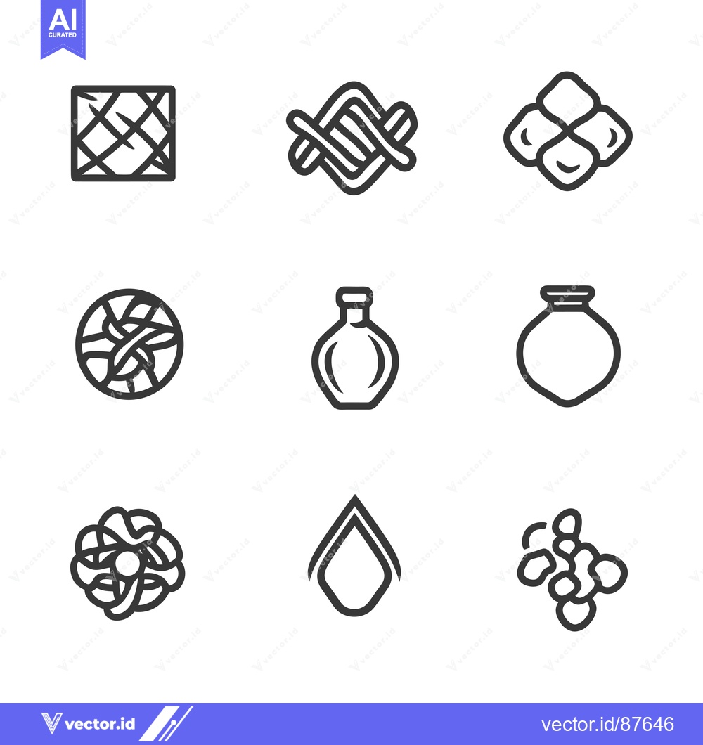 Premium Vector dari Nine Abstract Geometric Shapes in Black and White Outline