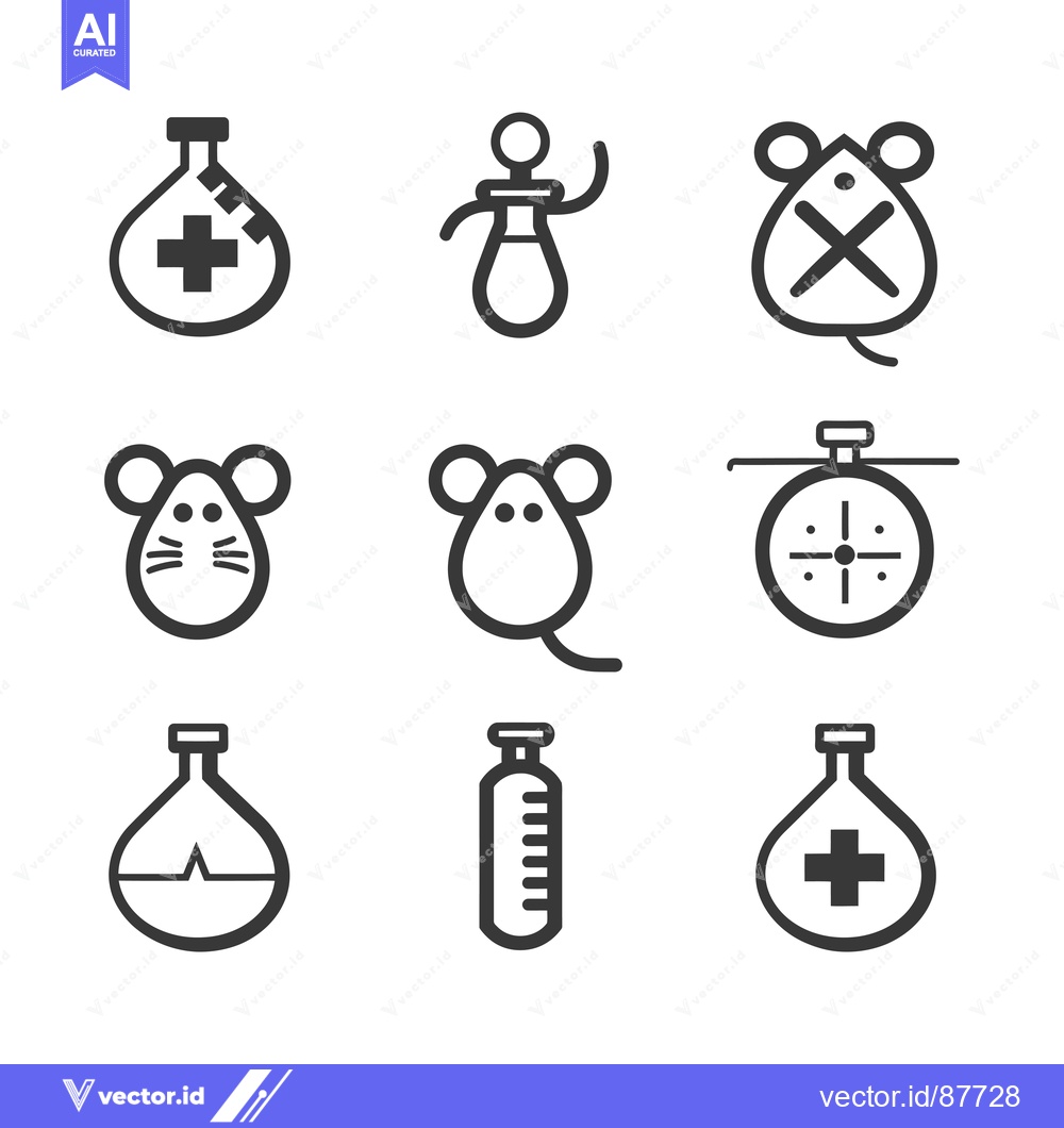 Premium Vector dari Nine Black and White Icons Representing Laboratory and Medical Science