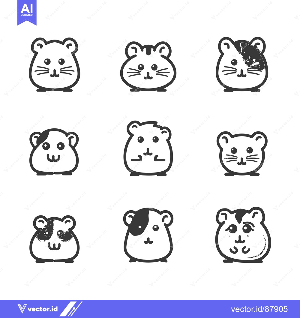 Premium Vector dari Nine Cute Cartoon Hamster Illustrations in Different Styles
