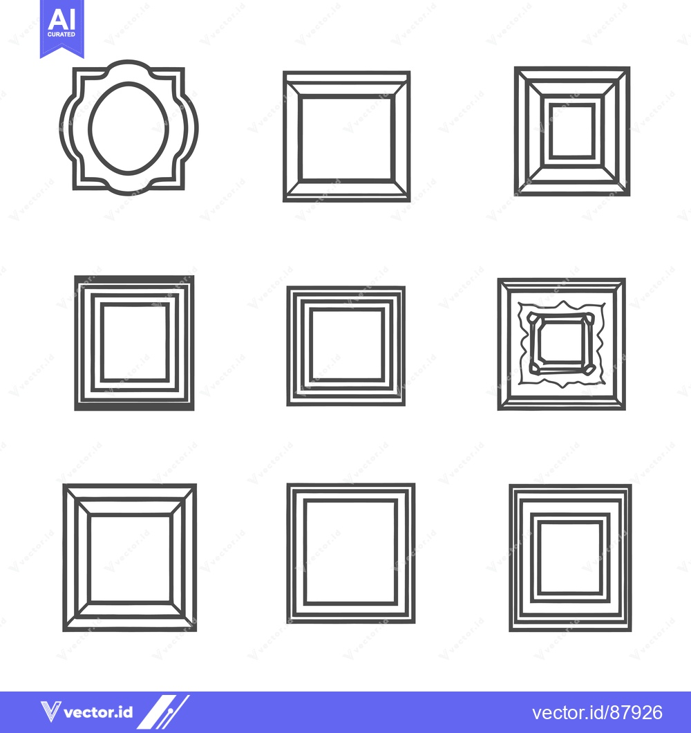 Premium Vector dari Nine different frame designs for pictures and artwork.