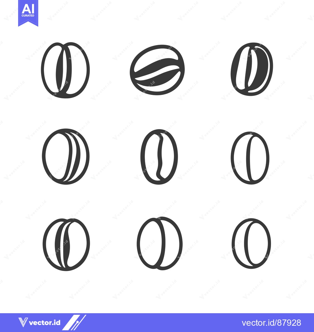 Premium Vector dari Nine Different Hand Drawn Coffee Bean Illustrations
