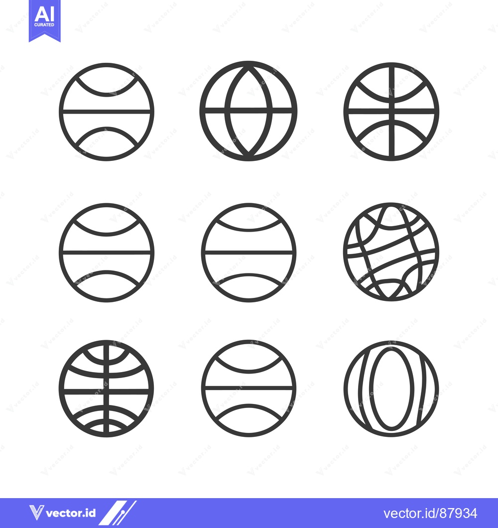 Premium Vector dari Nine Different Line Art Representations of a Sphere