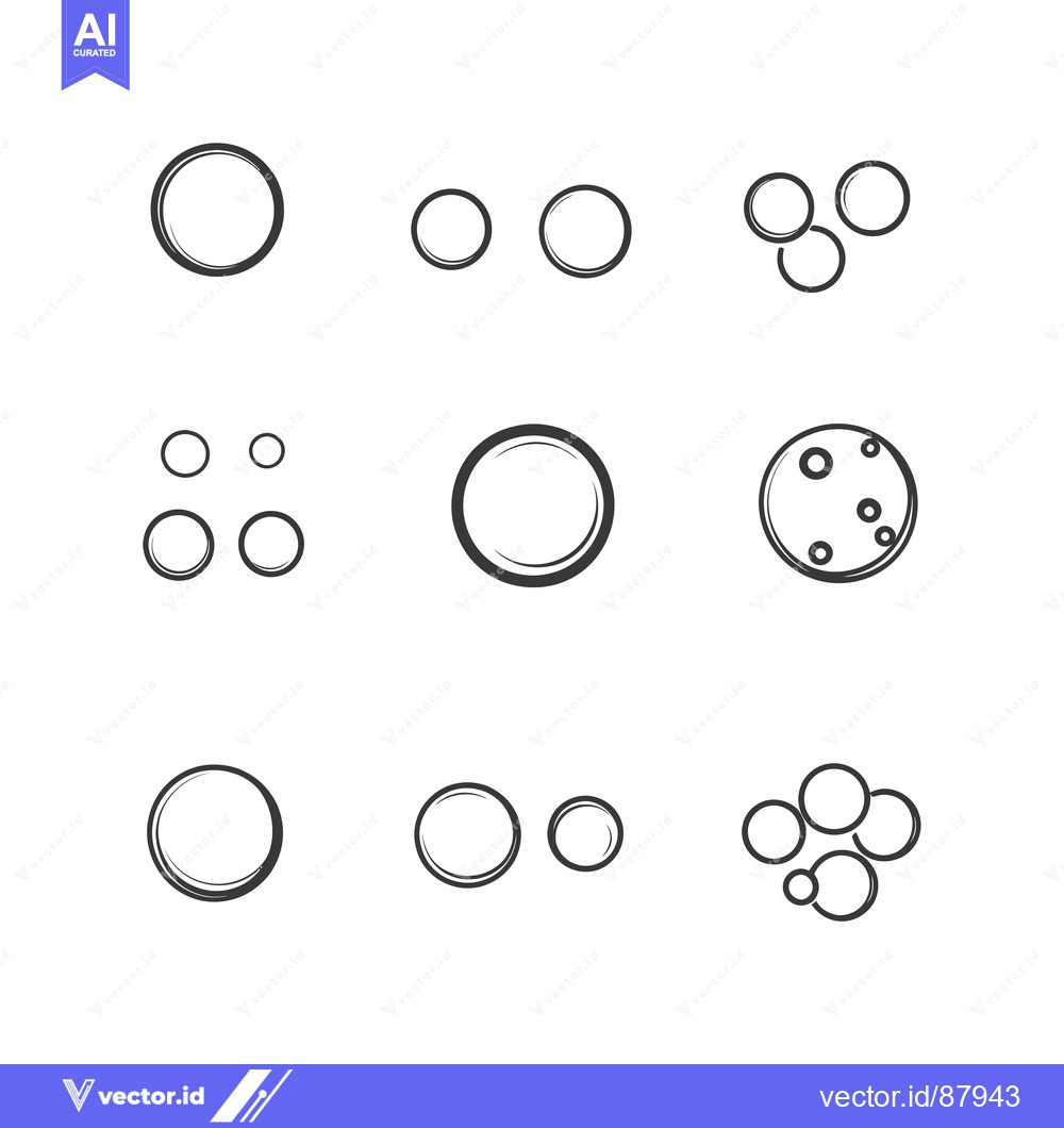 Premium Vector dari Nine different sized circular ring outlines arranged in a grid