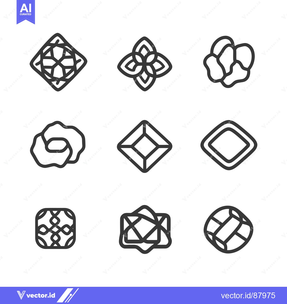 Premium Vector dari Nine Geometric Shapes with Intricate Patterns