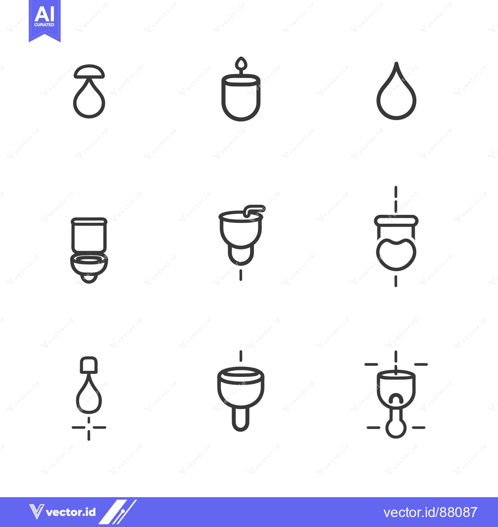 Premium Vector dari Nine Line Drawings of Droplets and Cups