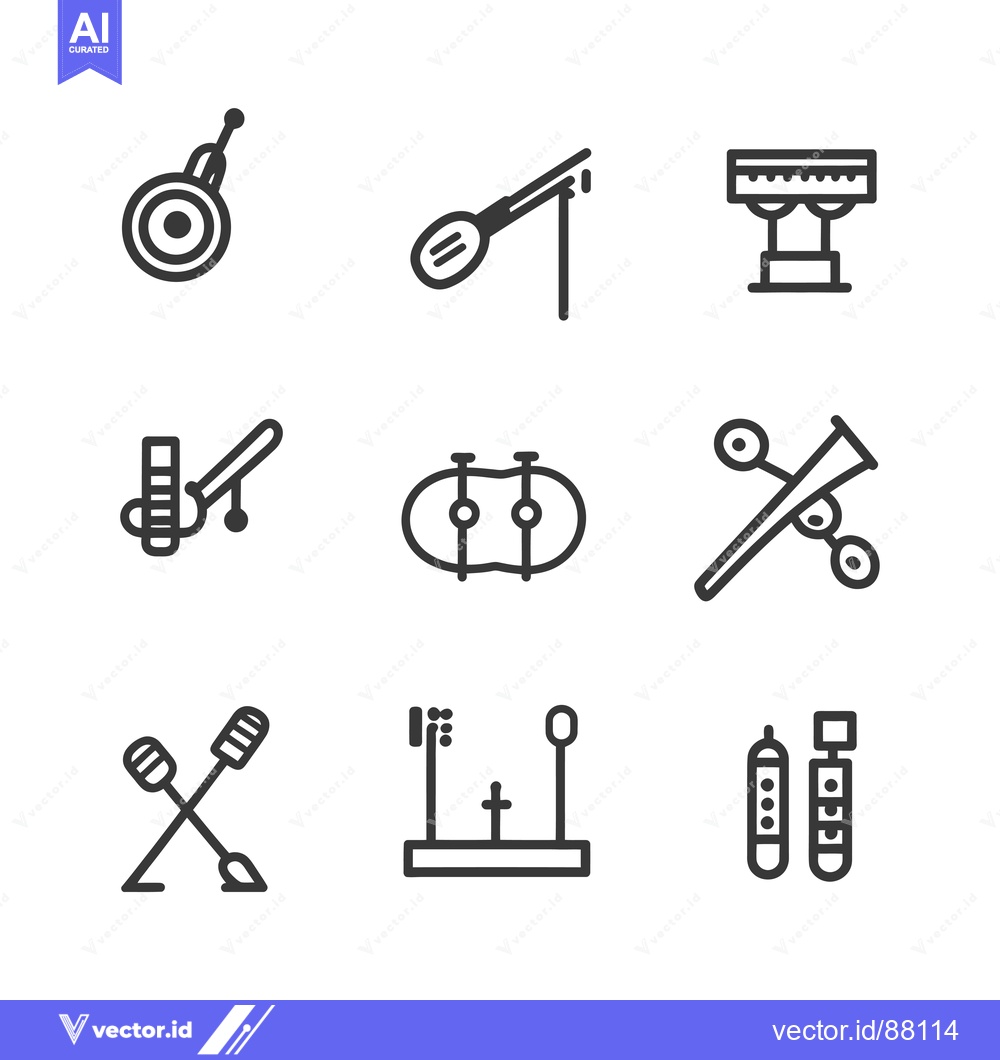 Premium Vector of Nine Line Drawings of Musical Instruments