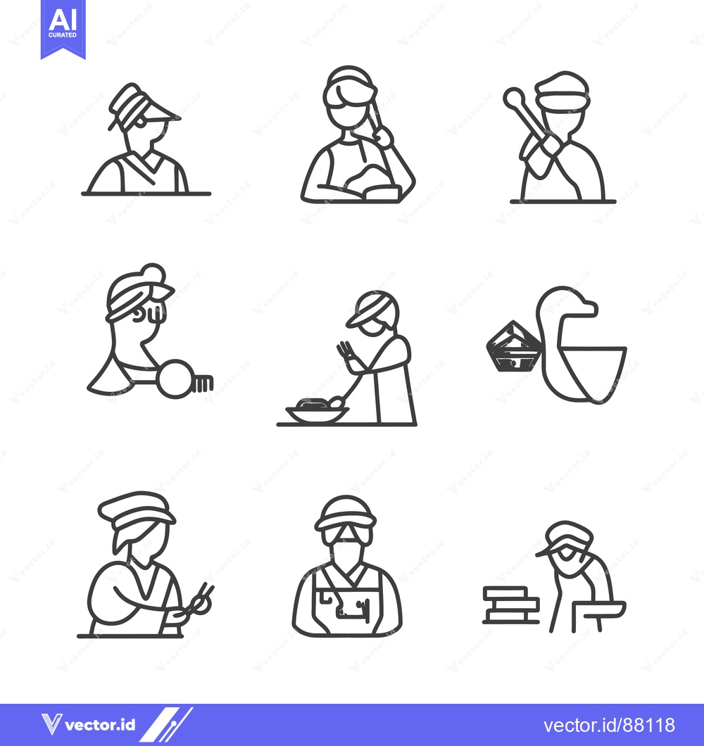 Premium Vector of Nine Line Drawings of People in Different Poses and Situations