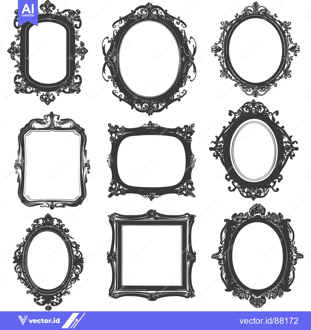Premium Vector dari Nine Ornate Decorative Frames