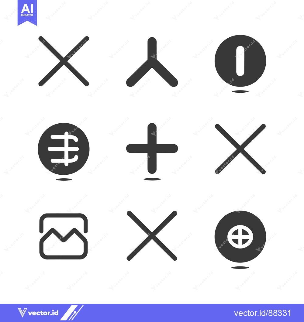 Premium Vector of Nine Simple Black and White Interface Icons