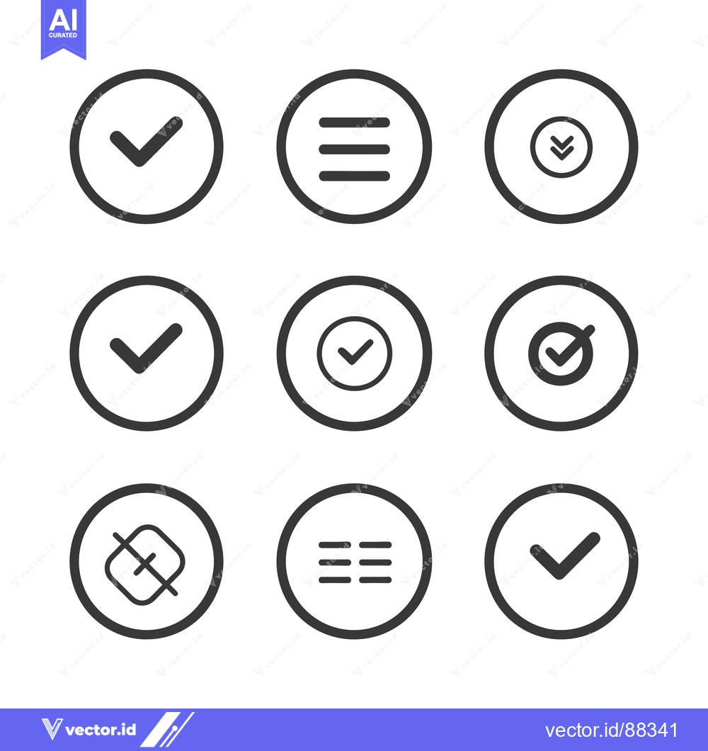 Premium Vector dari Nine Simple Circular Icons with Various Symbols