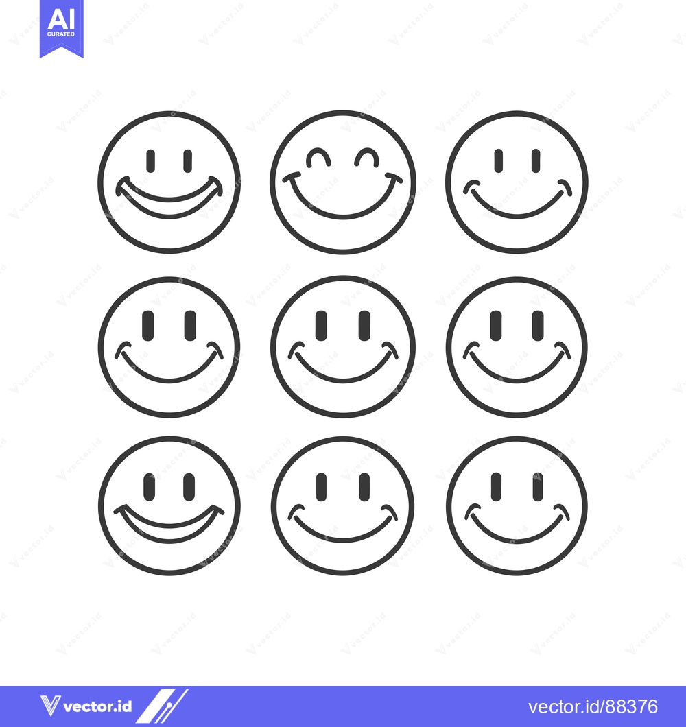 Premium Vector dari Nine Smiling Emojis Arranged in Three Rows