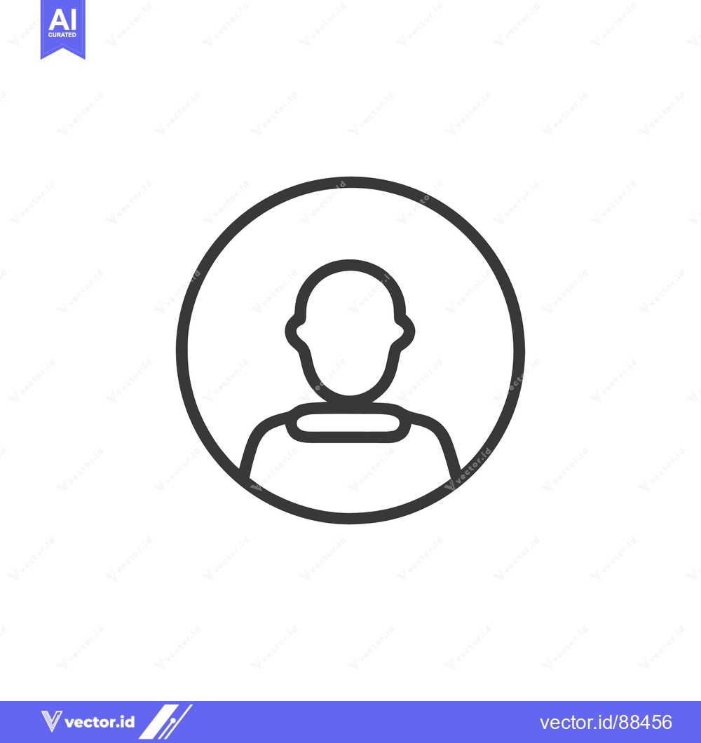 Premium Vector dari Minimalist User Icon: Simple Person Outline in Circle Frame