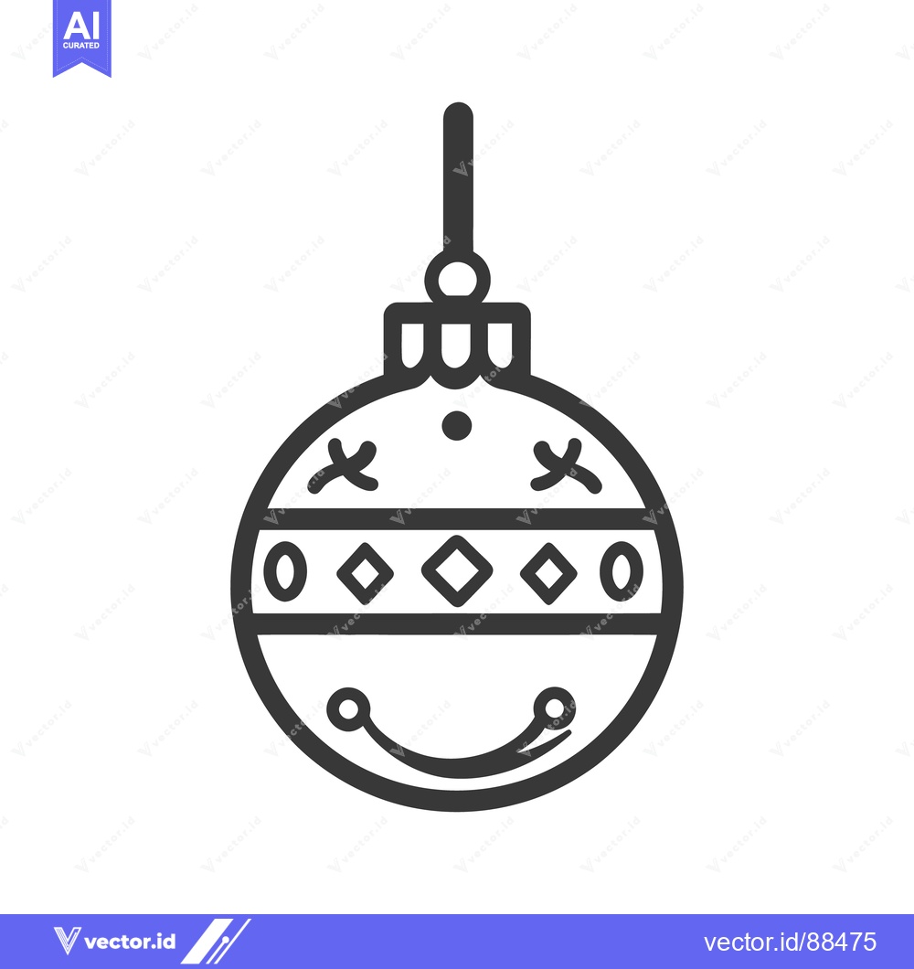 Premium Vector of A simple line drawing of an ornament for festive decor