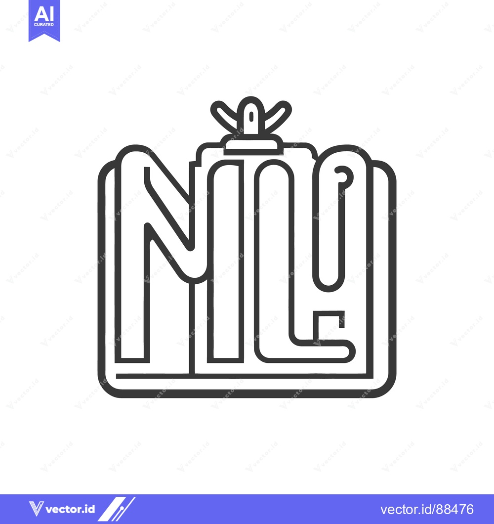 Premium Vector of A stylized graphic design featuring three letters and a decorative ele