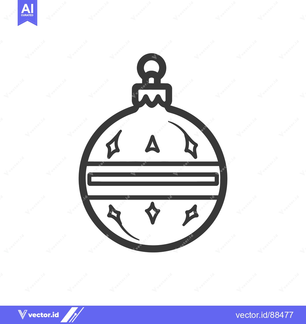 Premium Vector dari A simple graphic illustration depicting a festive holiday ornament dec