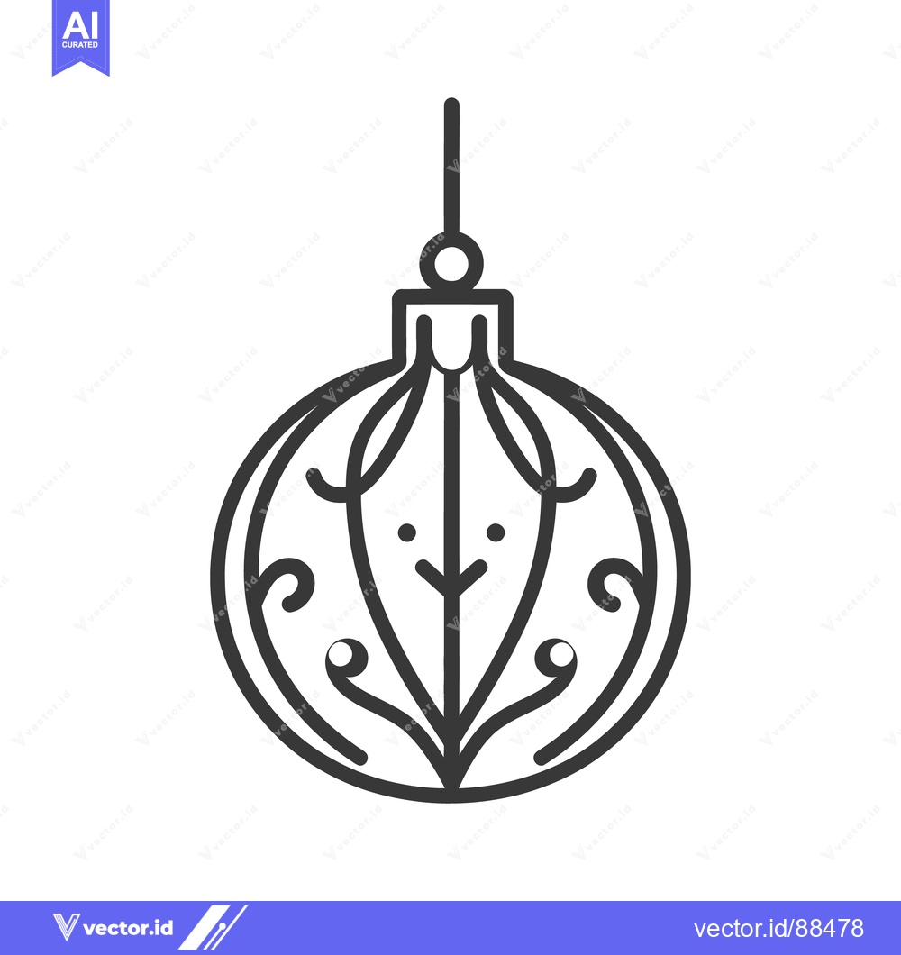 Premium Vector dari A decorative black and white holiday ornament with floral details