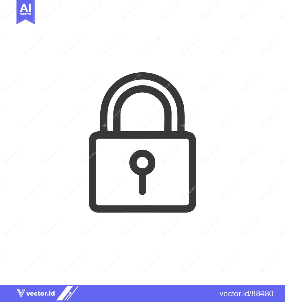 Premium Vector dari Simple Gray Padlock Icon on White Background, Security Symbol