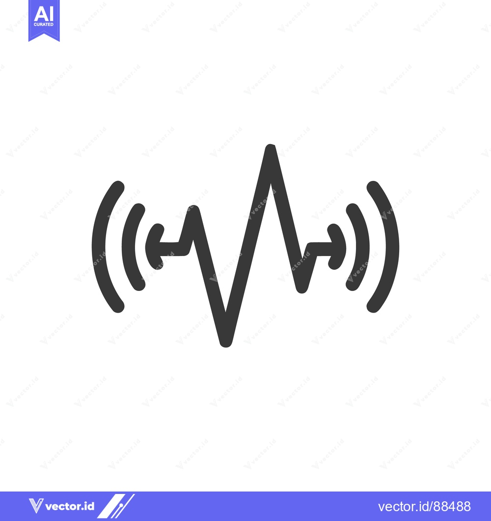 Premium Vector dari Minimalist Gray Sound Wave Icon on White Background