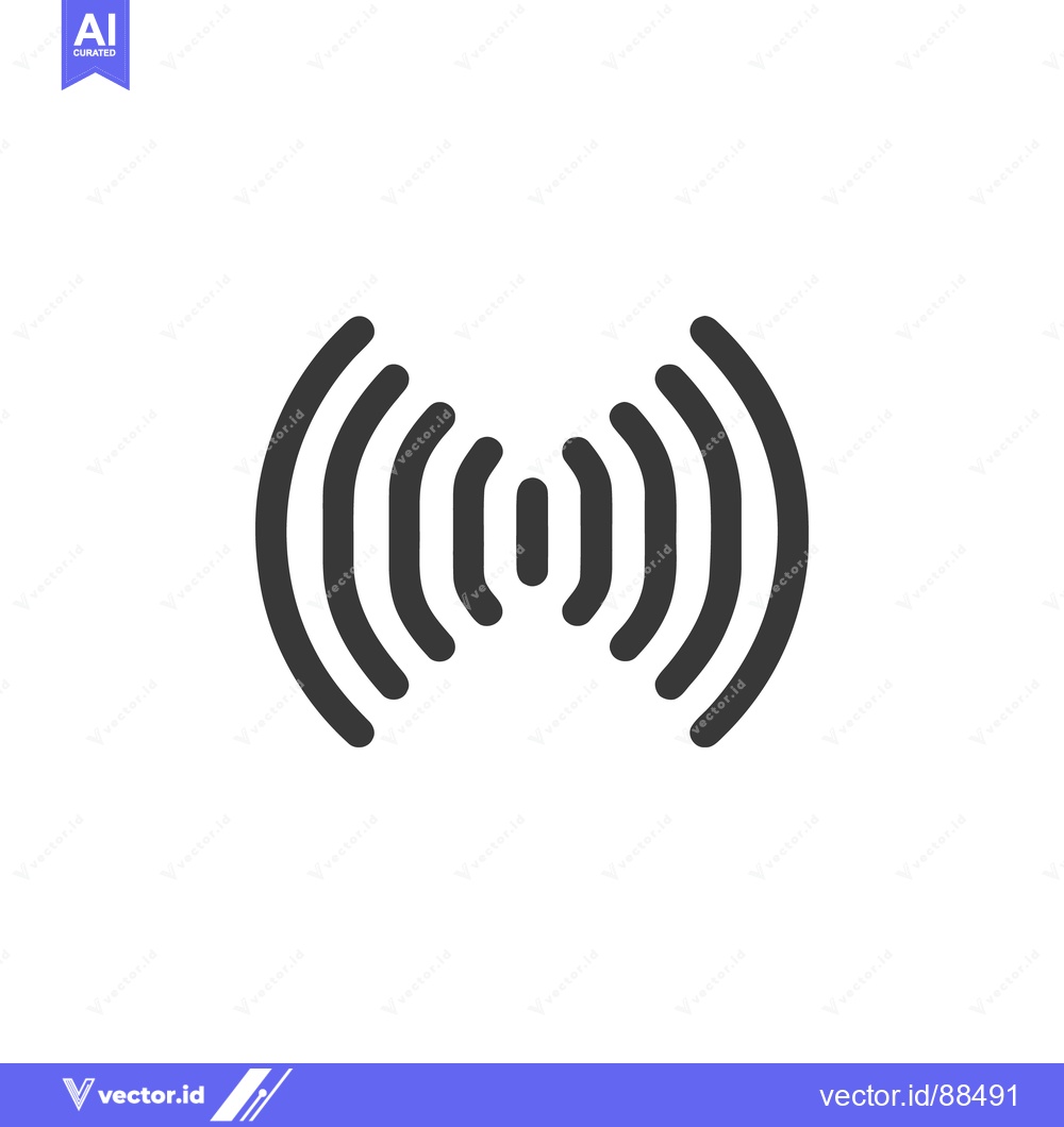 Premium Vector of Minimalist Wireless Signal Icon: Concentric Arcs on White Background