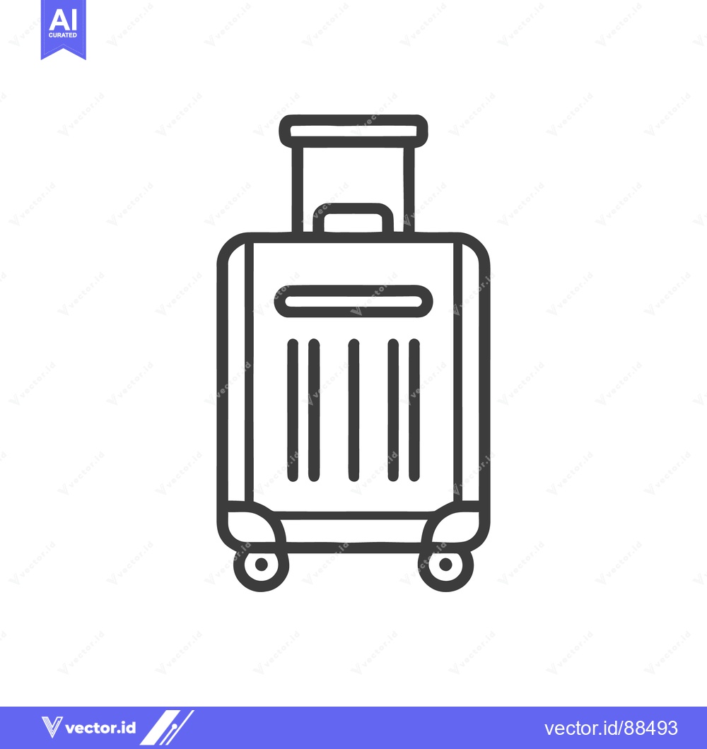 Premium Vector dari Minimalist Suitcase Icon: Travel, Luggage, and Adventure Symbol