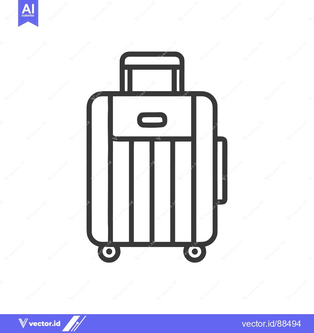 Premium Vector dari Minimalist Suitcase Icon: Travel, Luggage, and Adventure Symbol