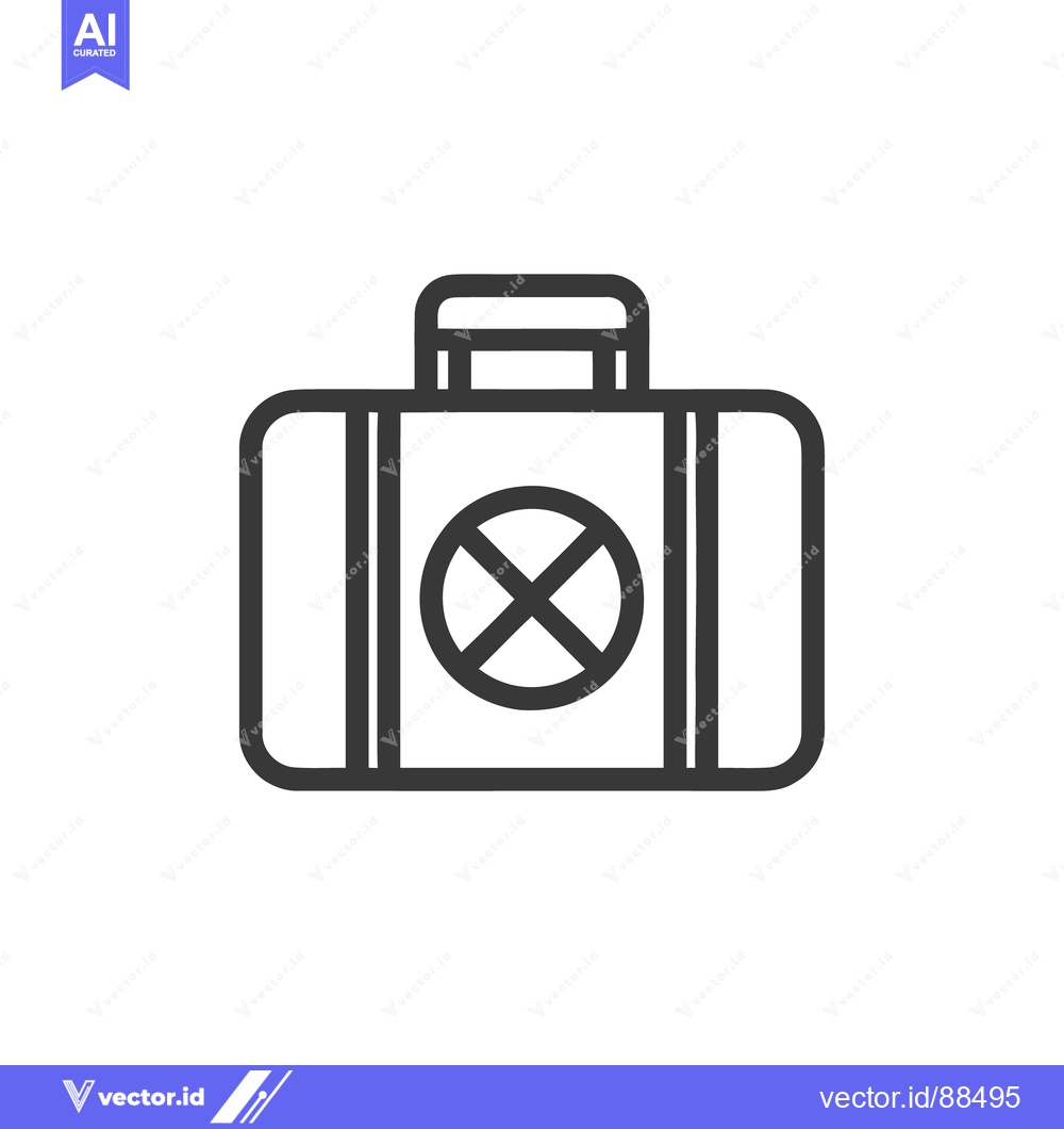 Premium Vector dari Suitcase with X Symbol: Minimalist Line Art Icon for Travel Restrictio