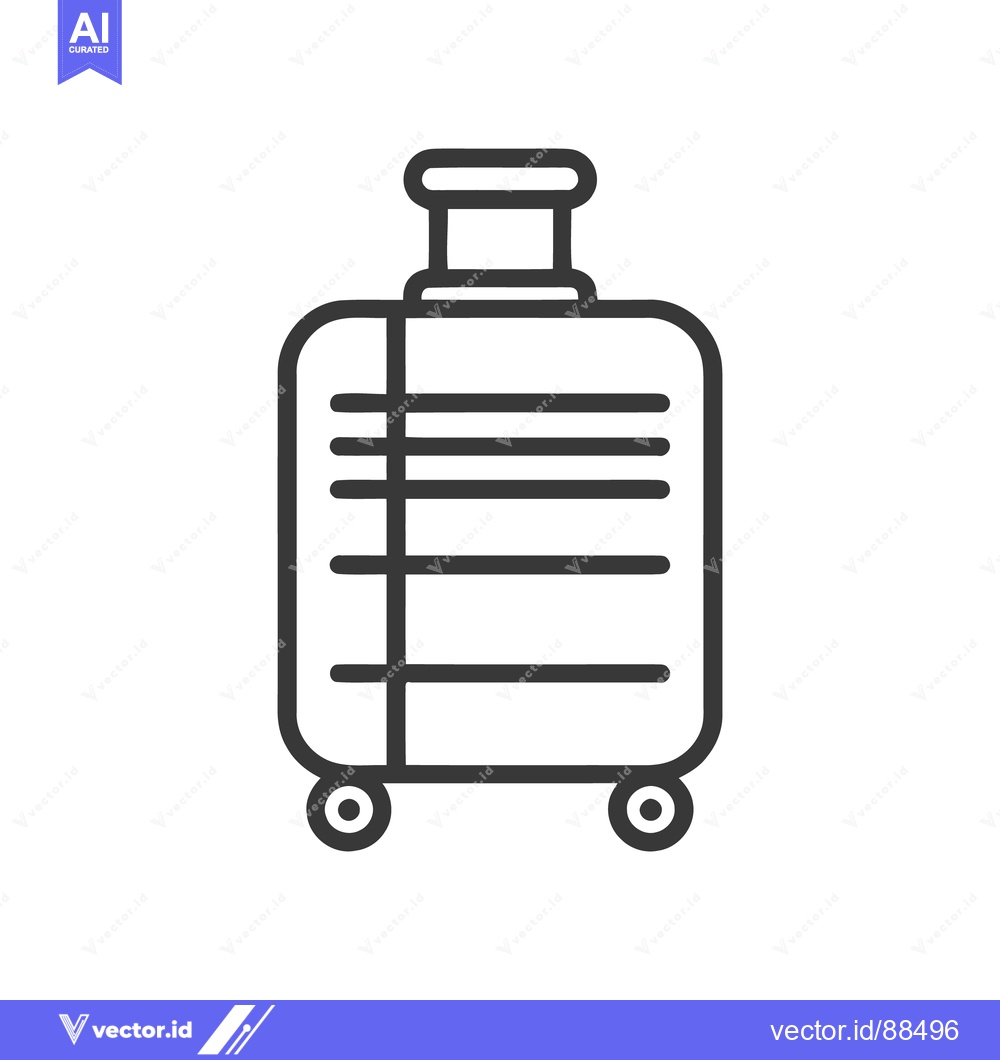 Premium Vector dari Minimalist Suitcase Icon: Travel, Luggage, and Adventure Symbol