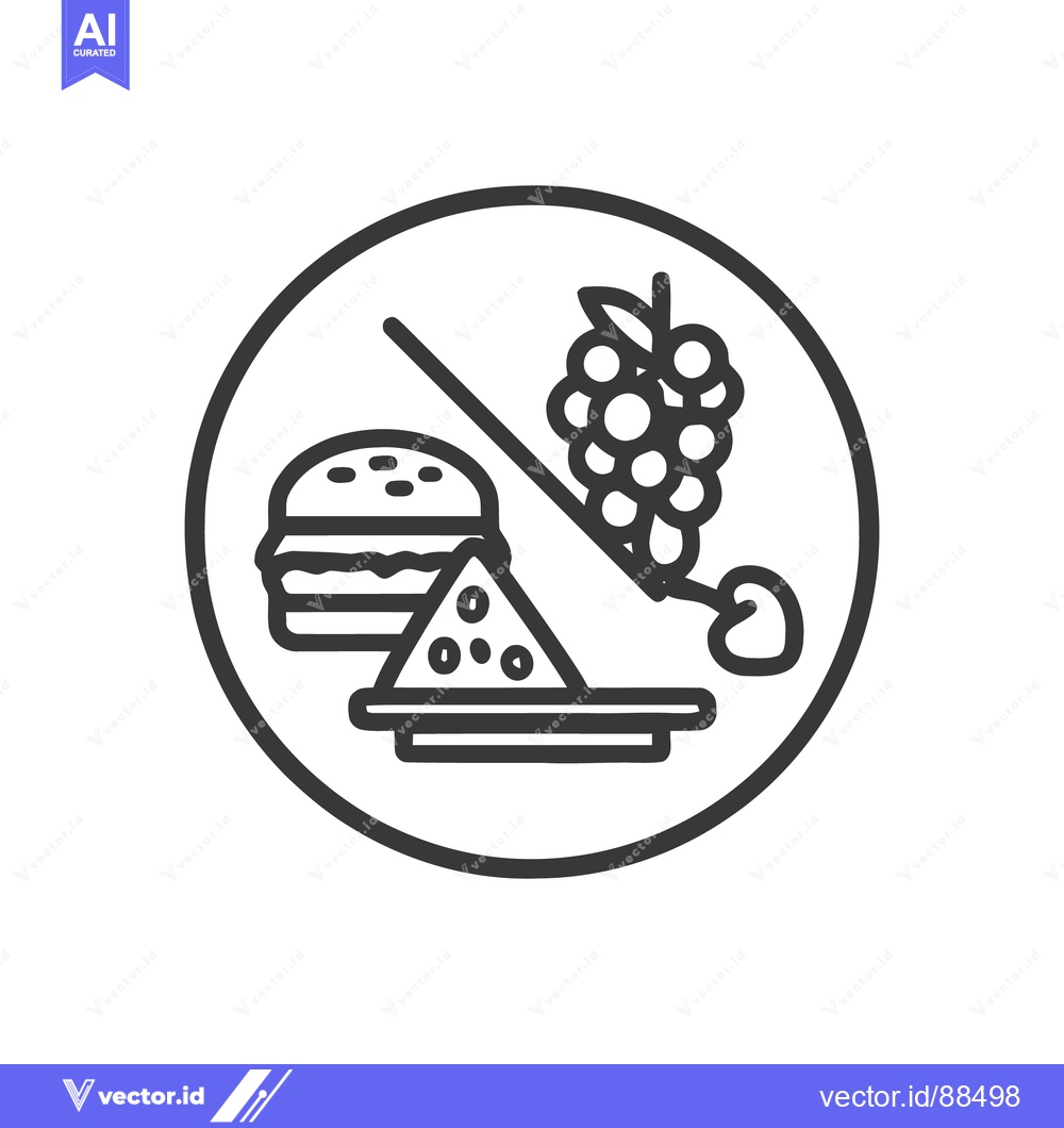 Premium Vector of Minimalist Icon of Burger, Cheese, and Grapes in Circle Frame