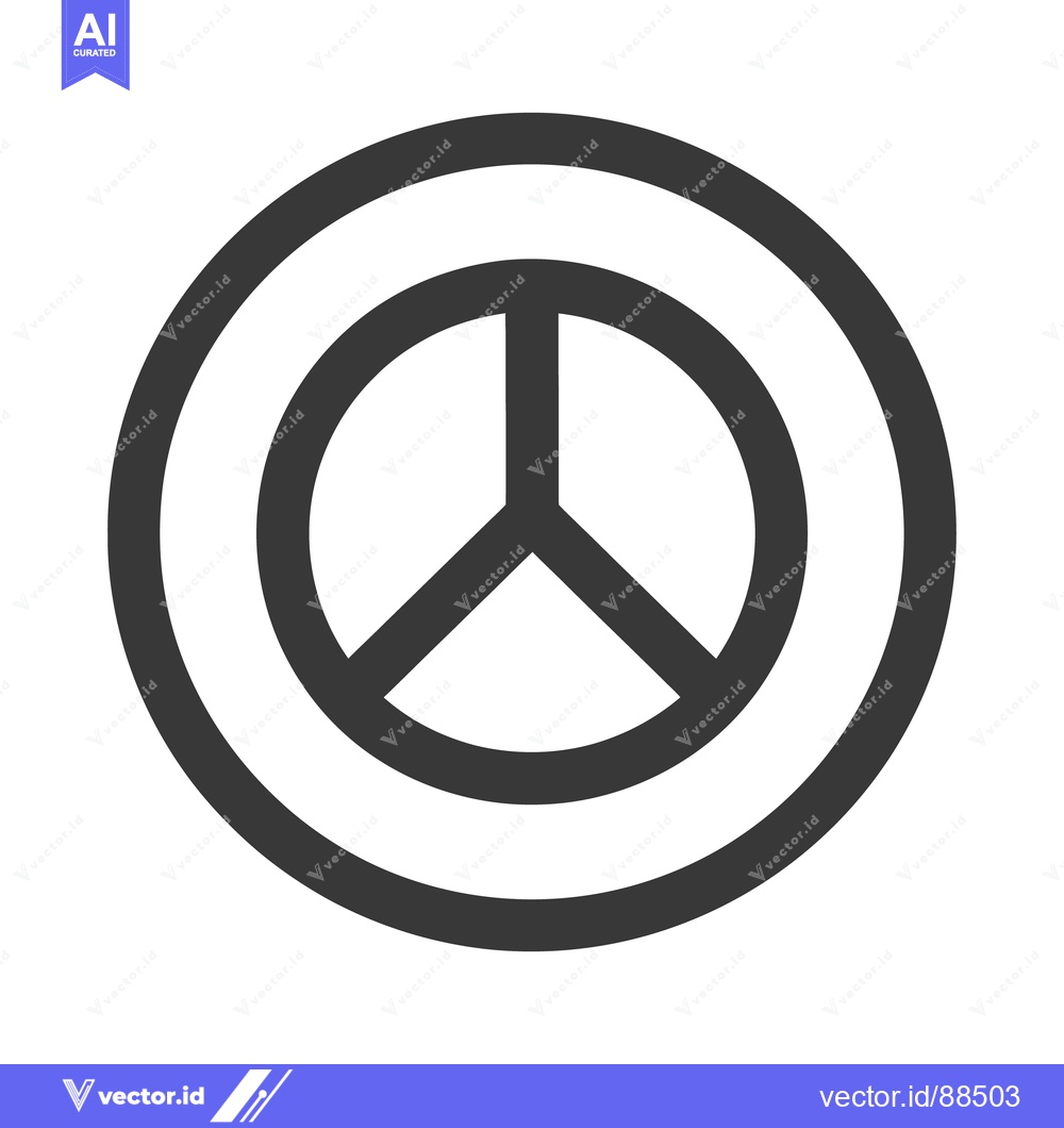 Premium Vector of A simple visual representation of the peace symbol in gray
