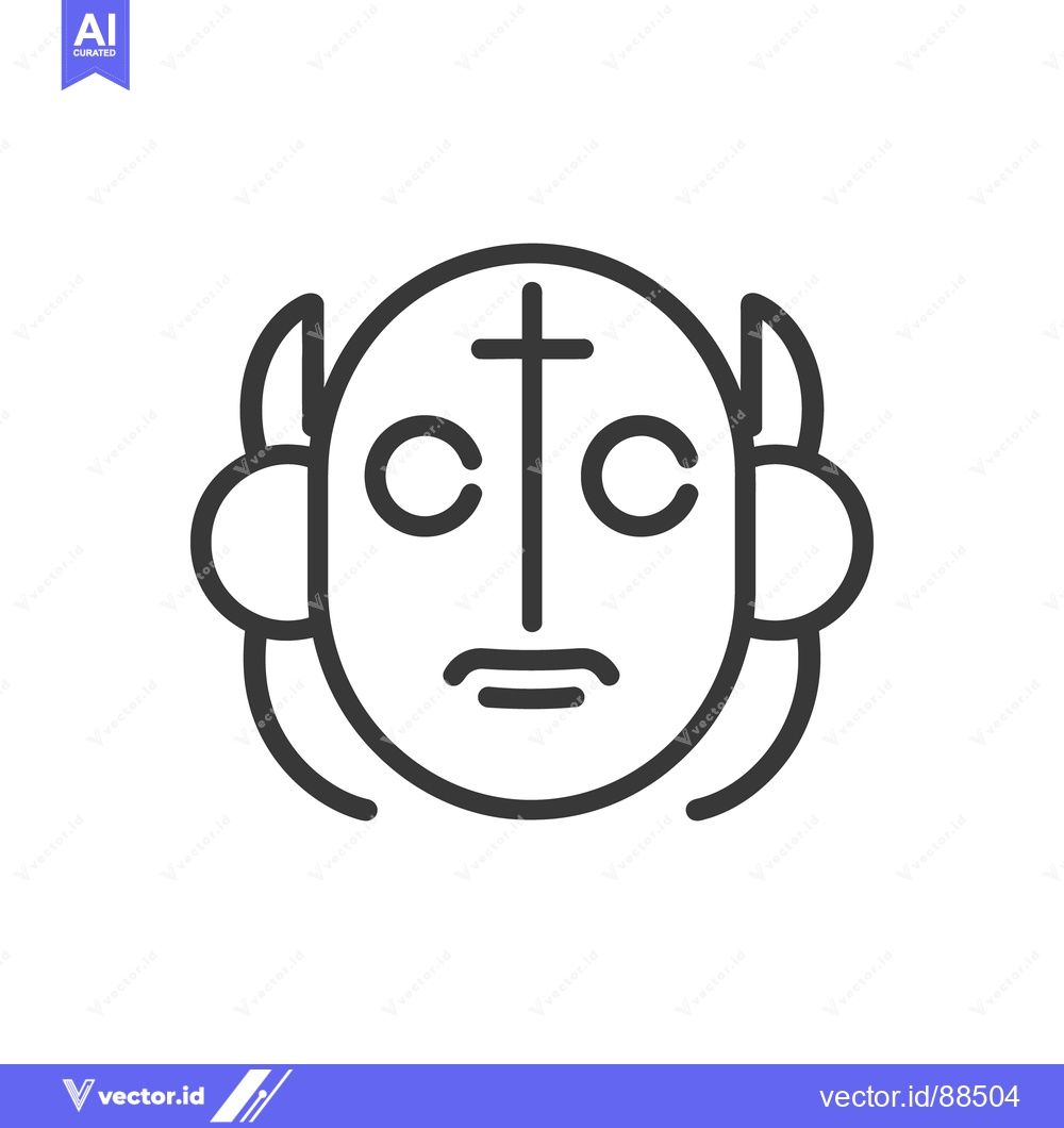 Premium Vector dari Simplified Illustration Depicting a Symbolic Face With Cross and Circl