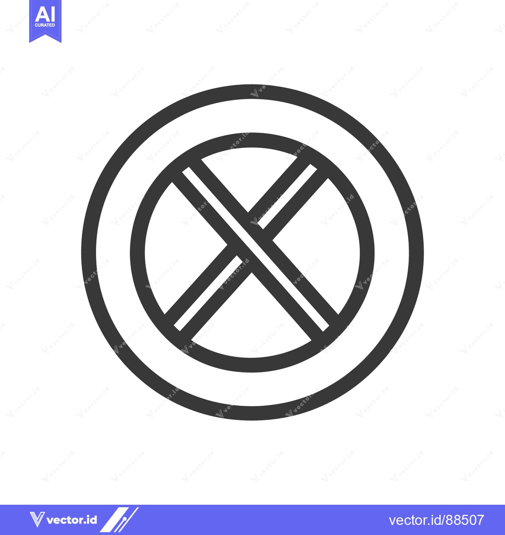 Premium Vector of A simple black and white sign showing restriction or denial