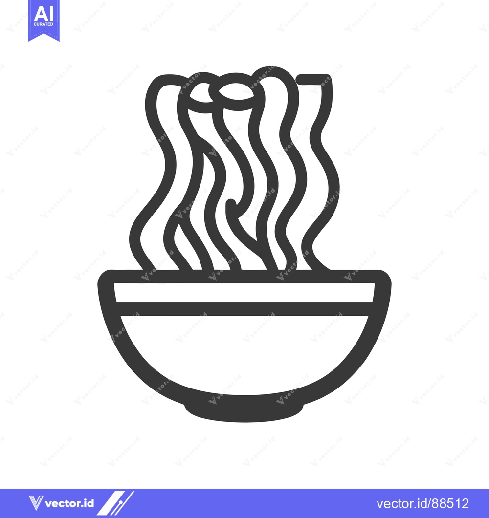 Premium Vector dari A simple graphic illustration of a bowl of noodles