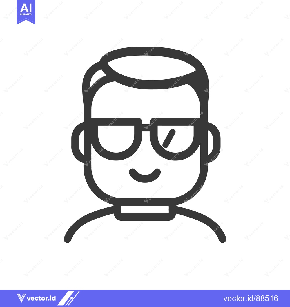 Premium Vector of A Simple Minimalist Line Illustration Depicting a Person Wearing Glass