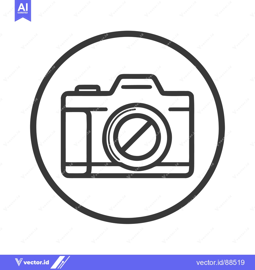 Premium Vector dari No Photography Allowed: Camera Icon with Prohibition Symbol in Circle