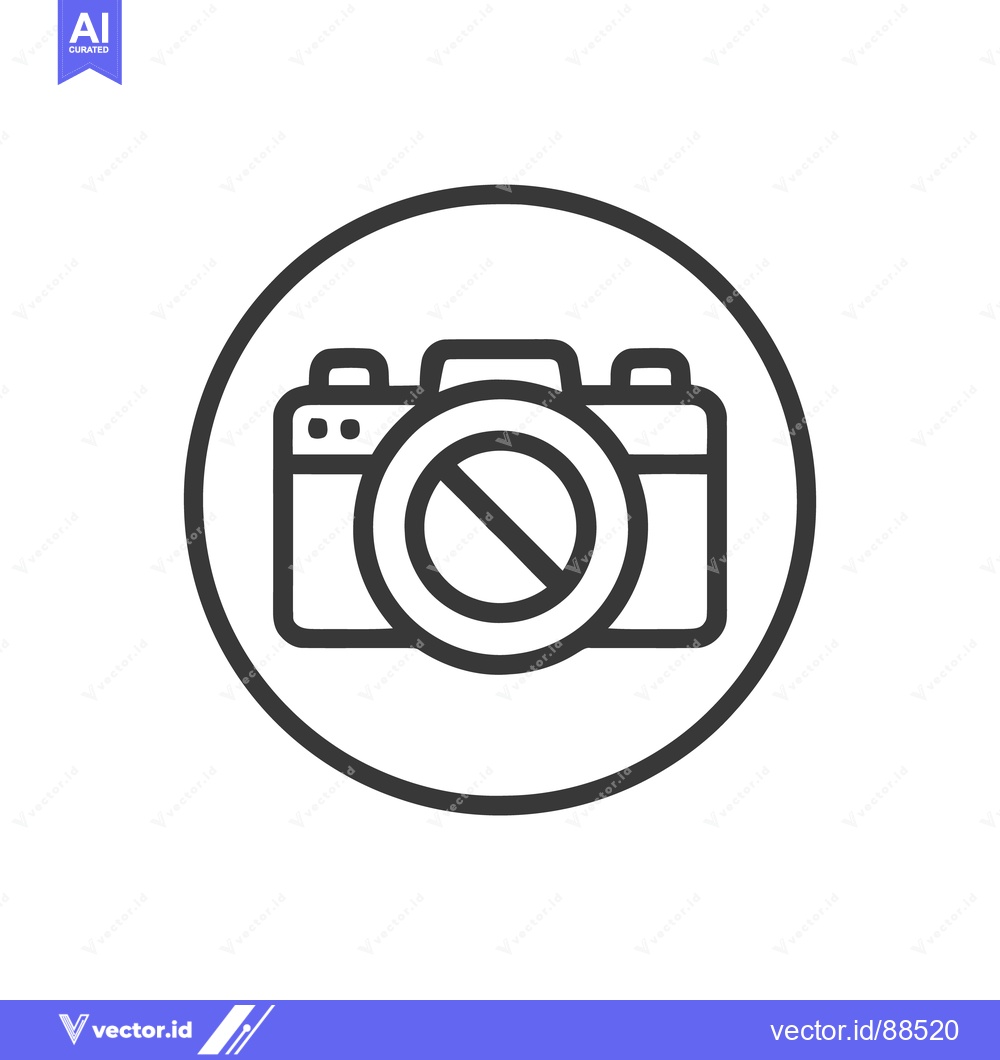 Premium Vector of No Photography Symbol: Camera with Prohibition Sign in Circle, Black a