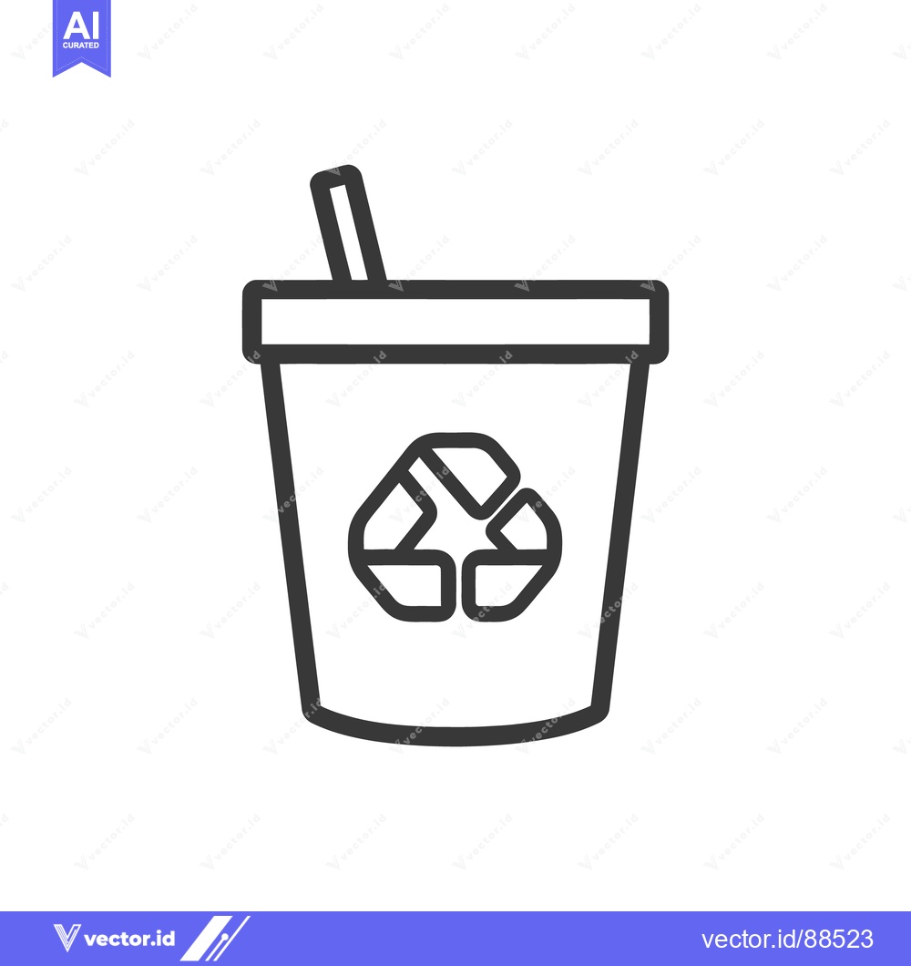Premium Vector of A recyclable beverage cup with a straw indicates waste reduction