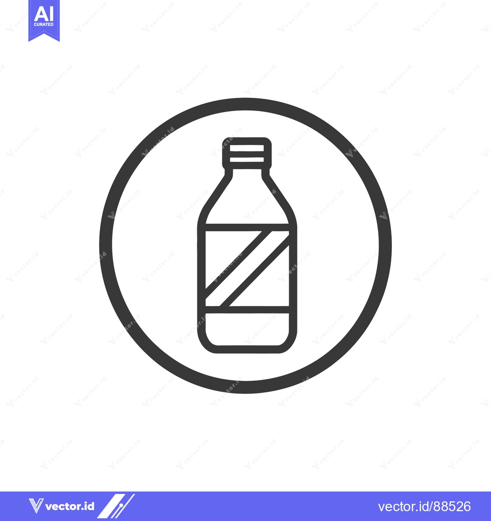 Premium Vector dari A simple outline of a bottle within a black circle