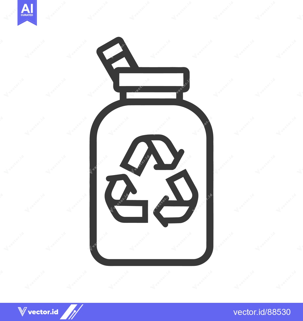 Premium Vector dari A reusable water bottle with the universal recycling symbol on it