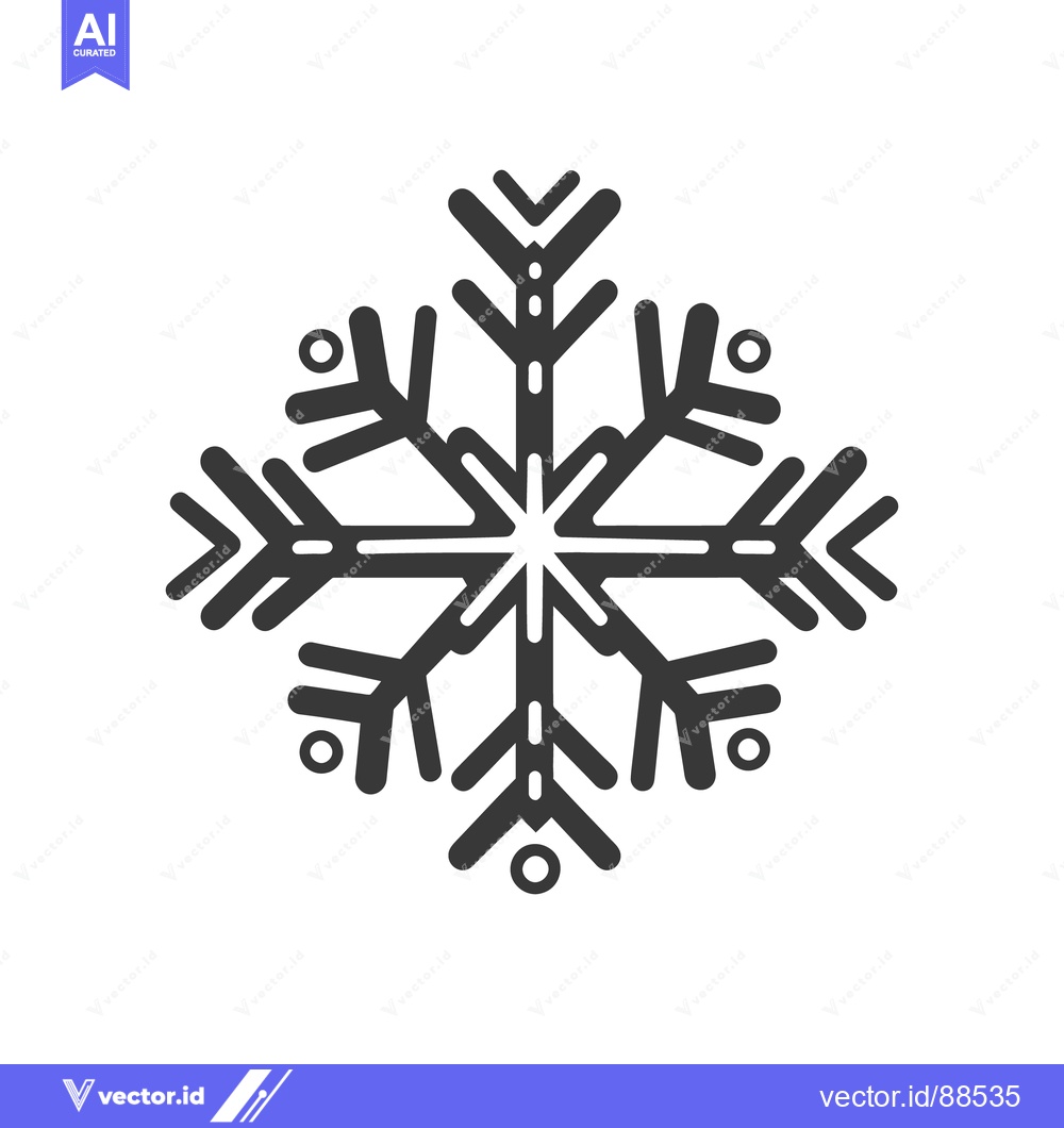 Premium Vector dari A stylized illustration of a symmetrical ice crystal design
