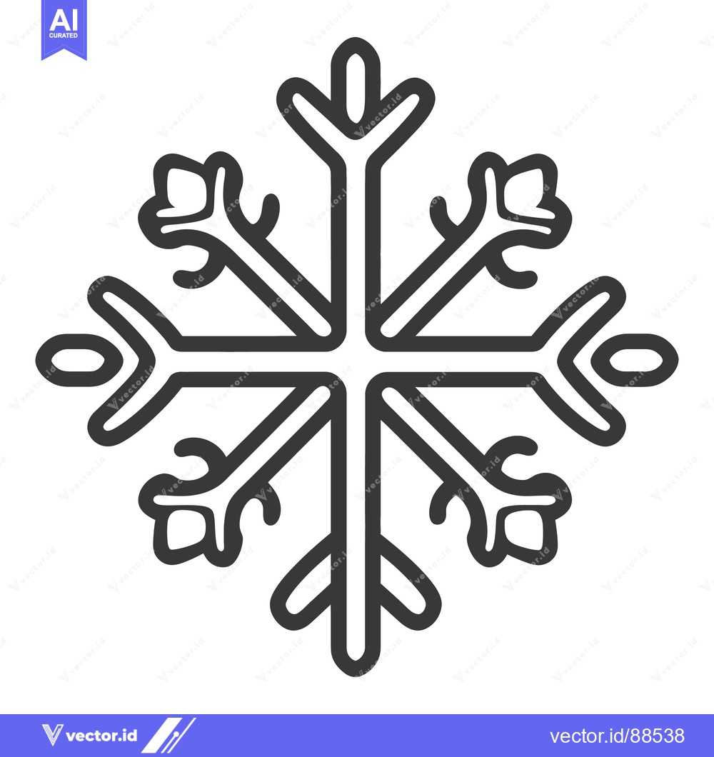 Premium Vector dari A symmetrical illustration of a stylized snowflake design pattern