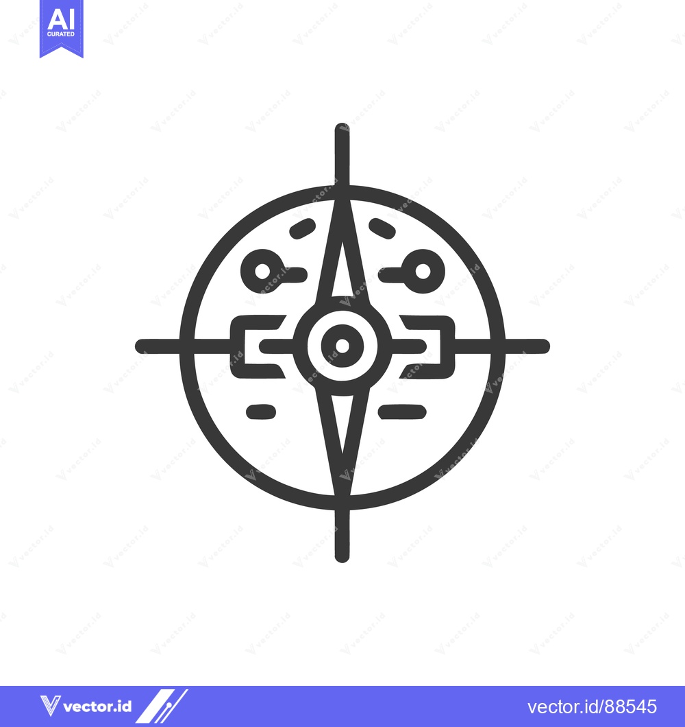 Premium Vector dari Minimalist Compass Icon: Navigation, Direction, and Exploration Symbol