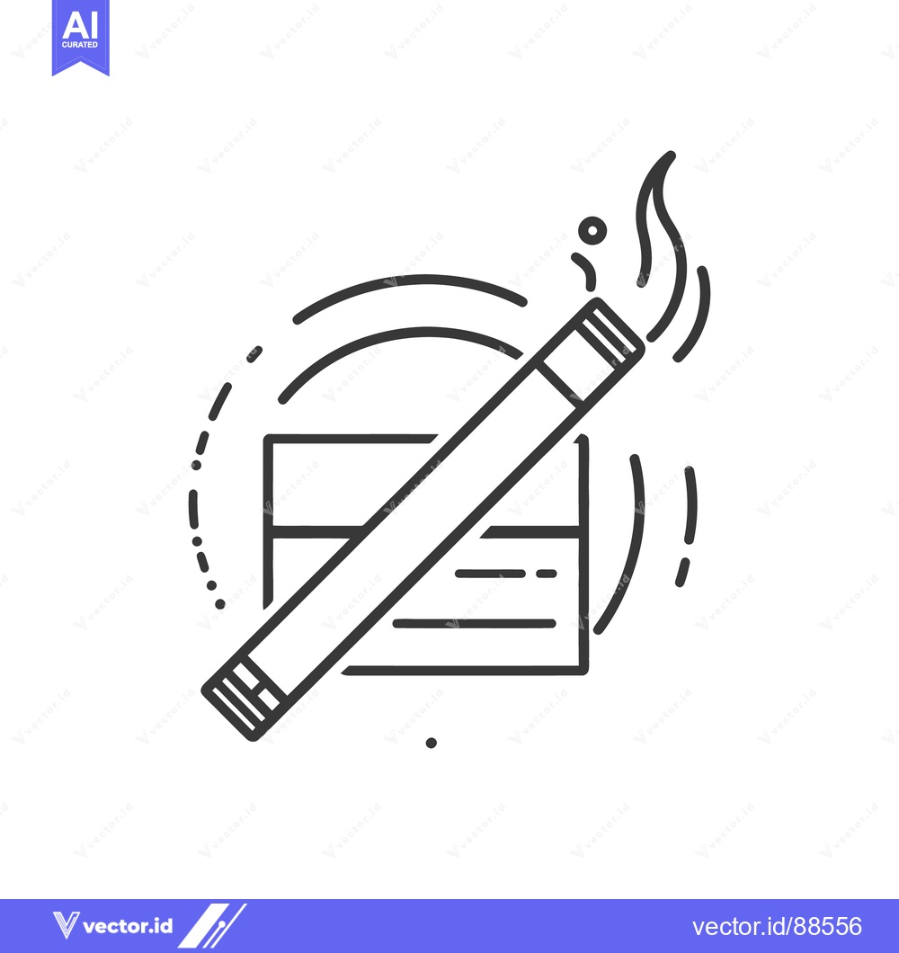 Premium Vector dari A graphical representation showing a smoking cigar with a box